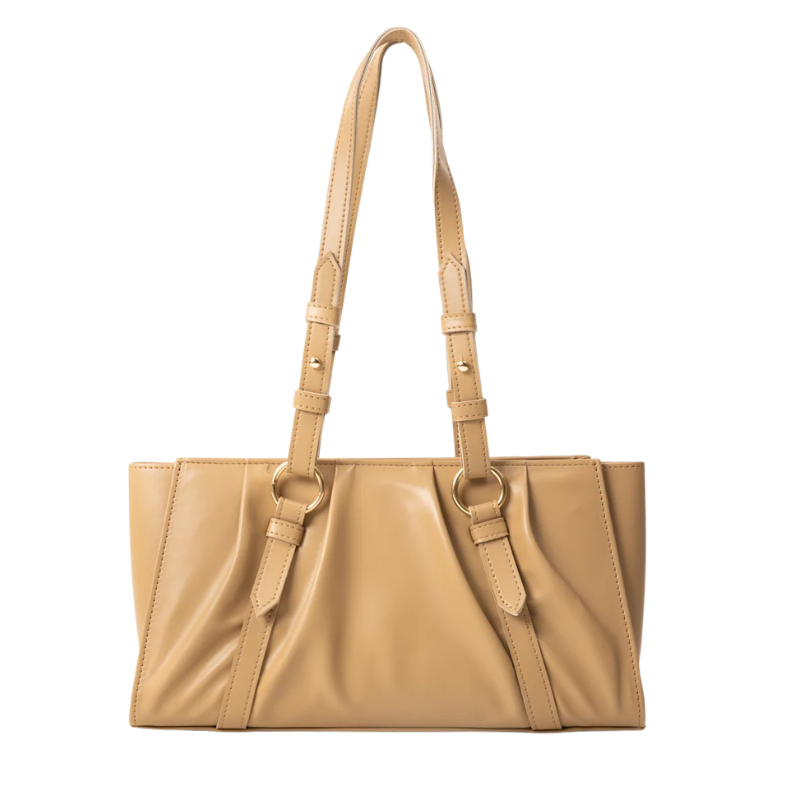 Beige Shoulder Bag with Smooth