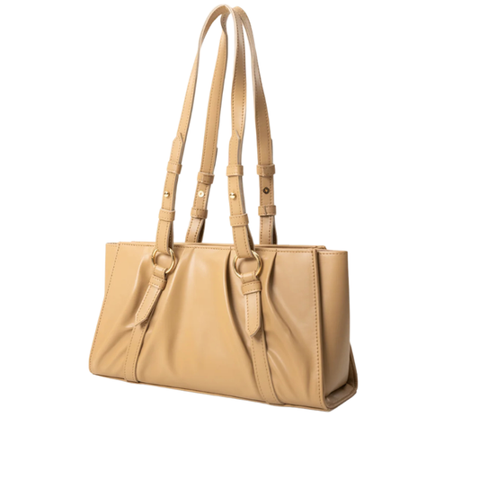 Beige Shoulder Bag with Smooth