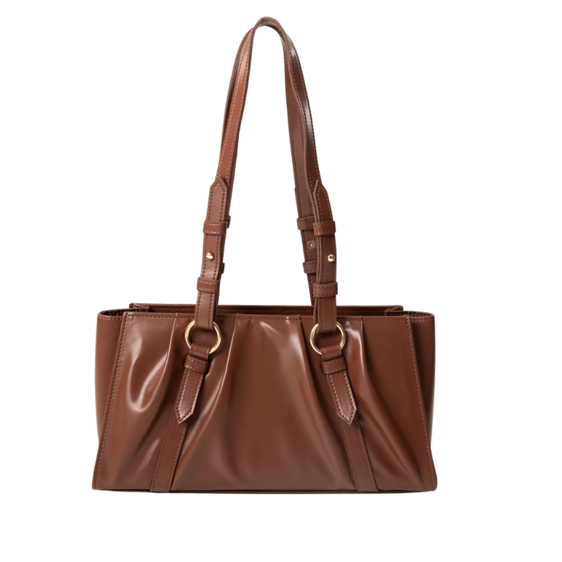 Dark Brown Shoulder Bag with Smooth