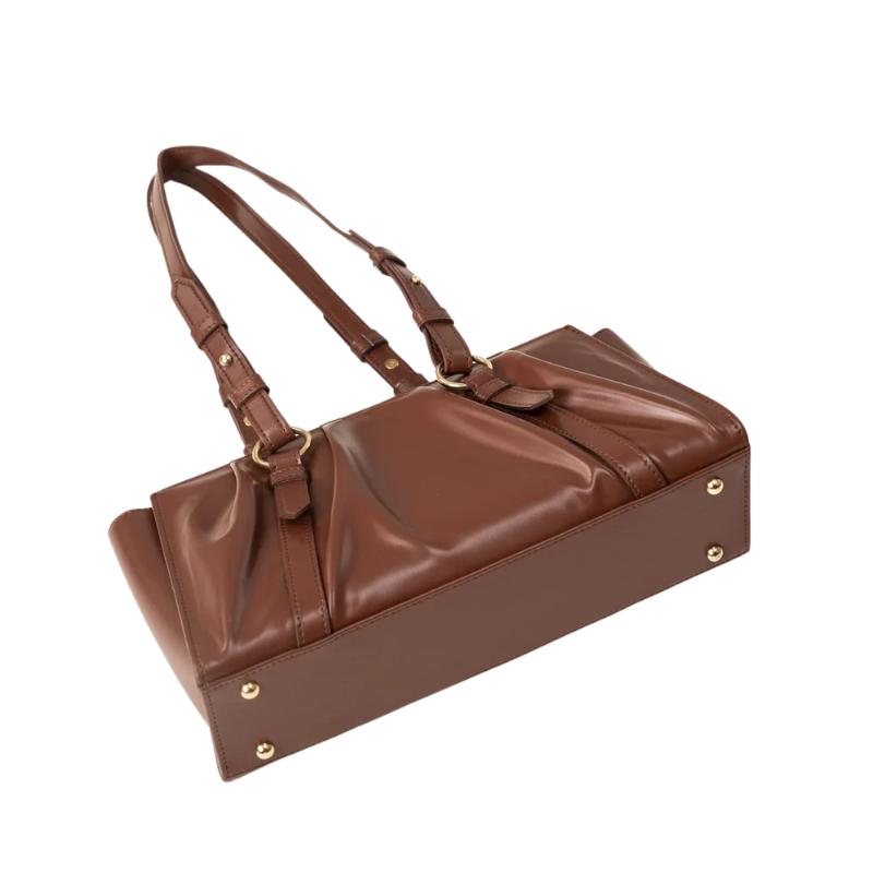 Dark Brown Shoulder Bag with Smooth